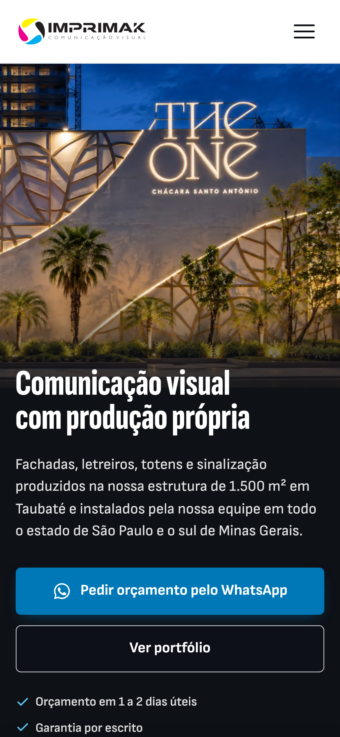 Site Imprimak no celular