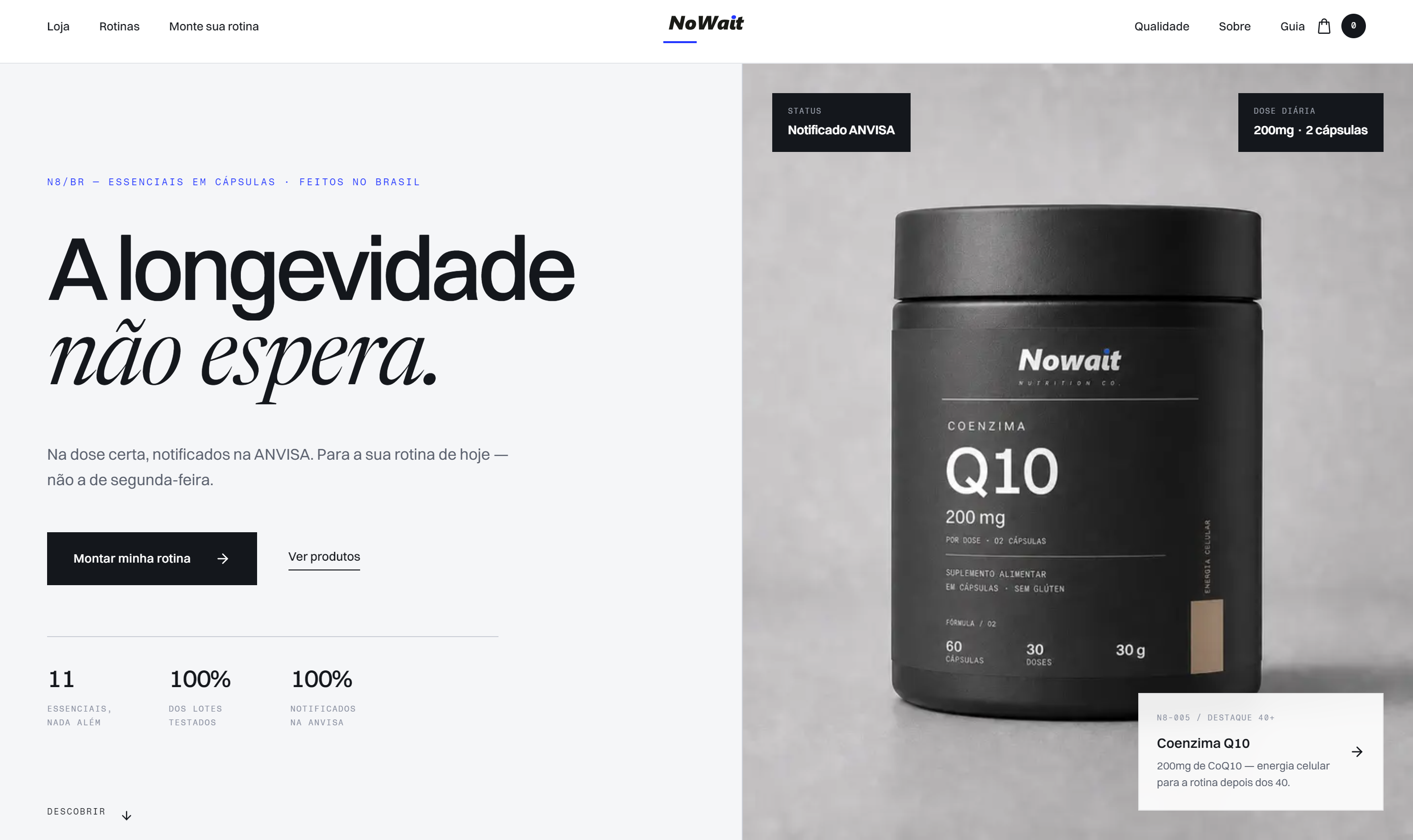 Site NoWait no computador